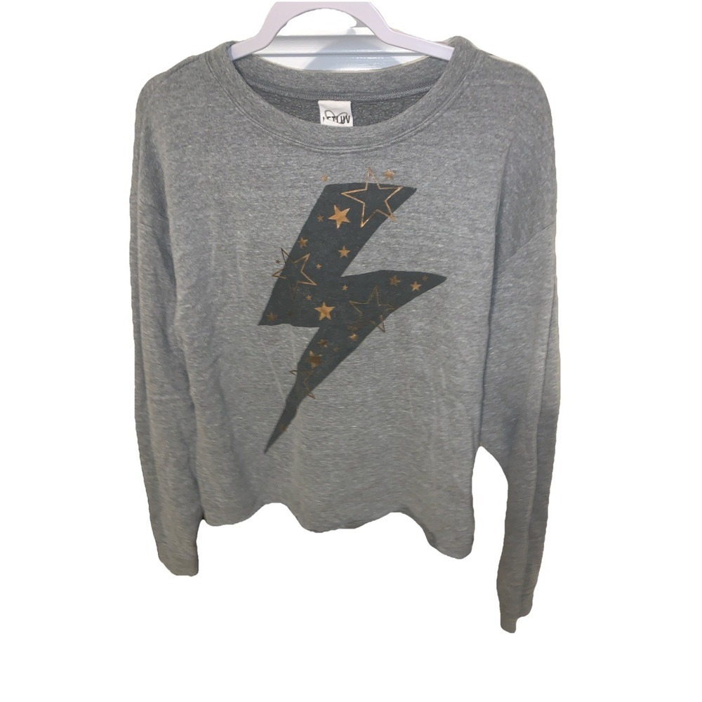 Letluv women's sweater, grey, medium size, polyester and cotton 0027
